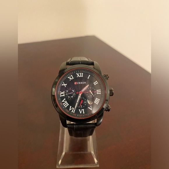 Brand new black face Roman Dials men's Curren fashion watch - Picture 2 of 5